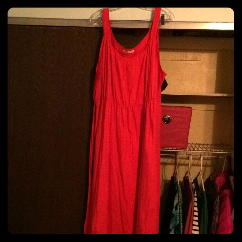 Red Orange sleeveless Dress